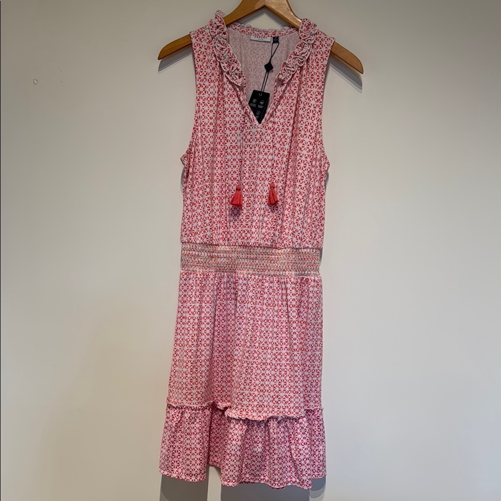 NWT CABANA LIFE Pink Sleeveless Ruffle Dress